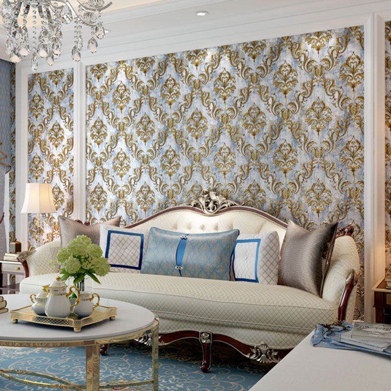 Nordic 3D Print Damasque Wallpaper Stain-Resistant Non-Pasted Wall Decor, 31' by 20.5"