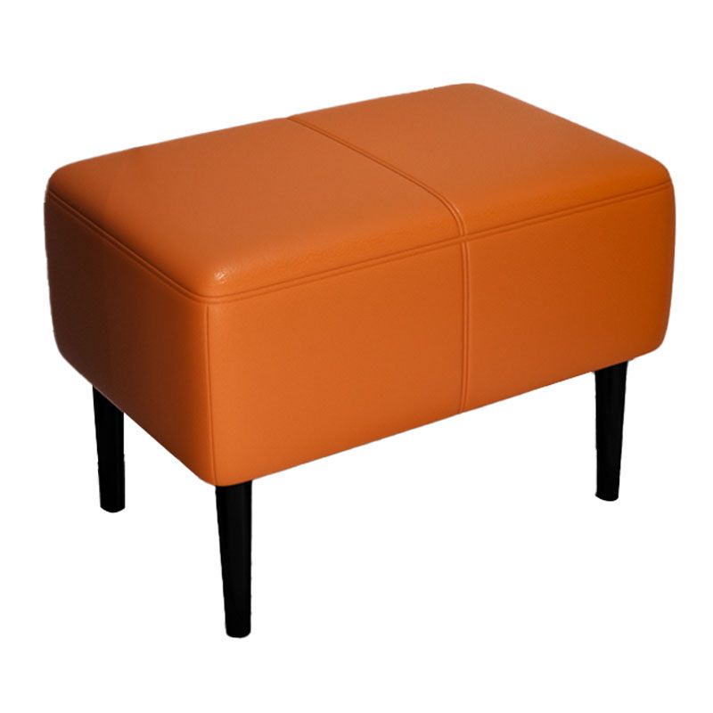 Modern Upholstered Ottomans Rectangle Shape Leather Ottomans with Legs