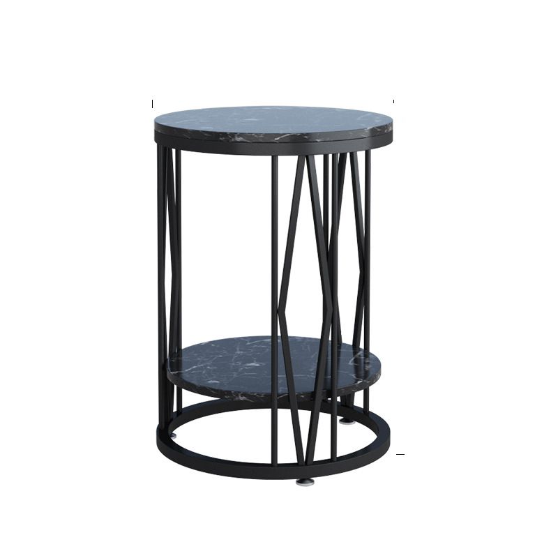 Industrial Nightstand Lower Shelf Accent Table Nightstand for Bedroom