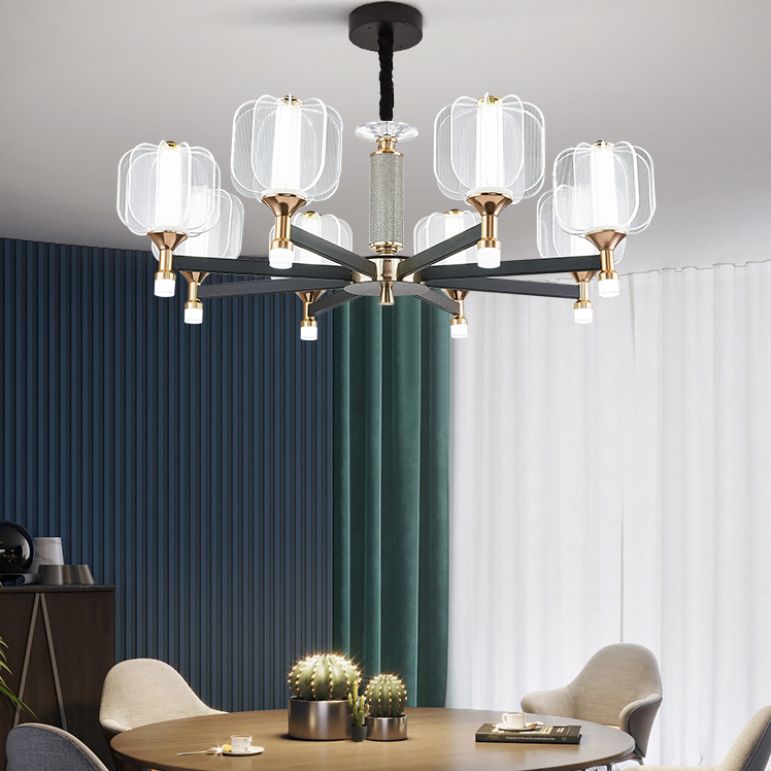 Contemporary Metal Hanging Light Fixtures Sputnik Chandelier for Living Room