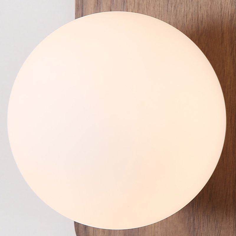 Contemporary 1 Head Wall Sconce White Glass Wall Mounted Light for Reading Room