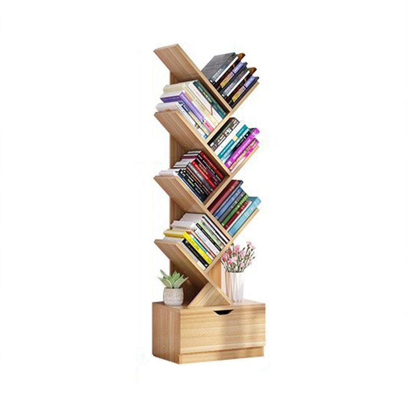 Scandinavian Style Shelf Bookcase Closed Back Bookcase for Office and Home