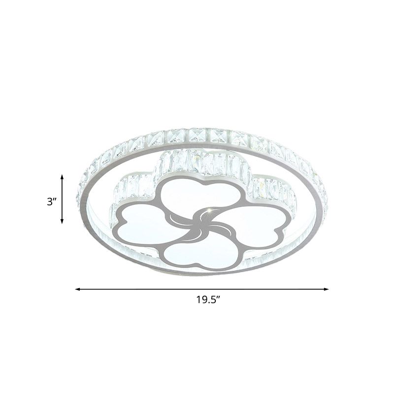 Lampada da soffitto K9 Crystal White da incasso Halo LED Simplicity con motivo a cuore amorevole