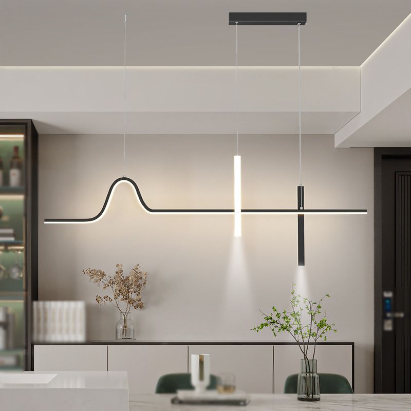 Modern White/Black Kitchen Island Lighting LED Ceiling Light for Dining Room