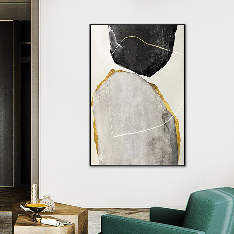 Textured Marble Pattern Painting Canvas Scandinavian Style Art Print for Playroom