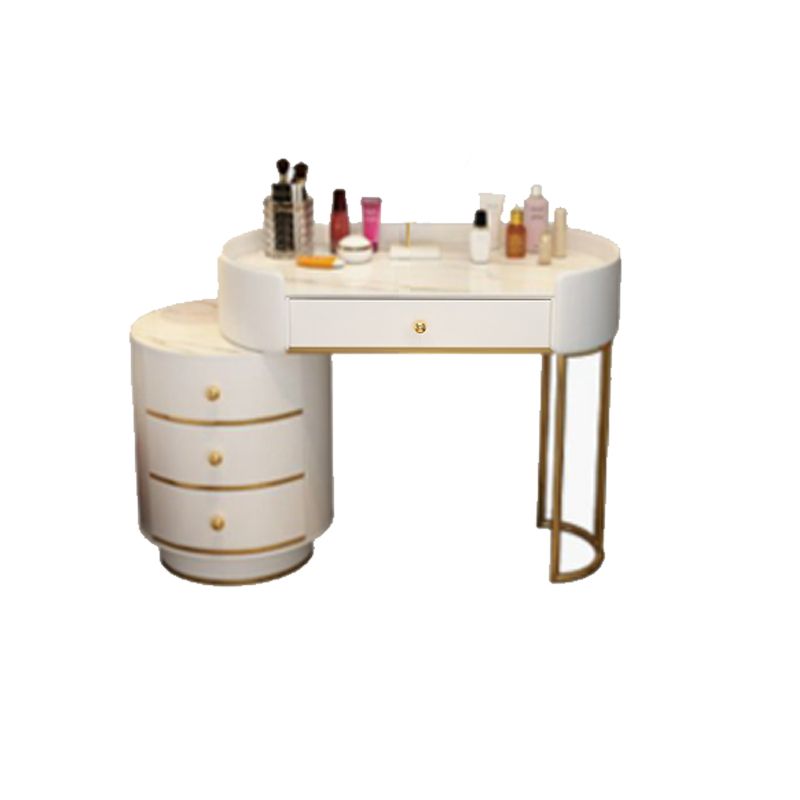 Wooden Makeup Vanity Desk Bedroom Dressing Table Stool Set with Drawer