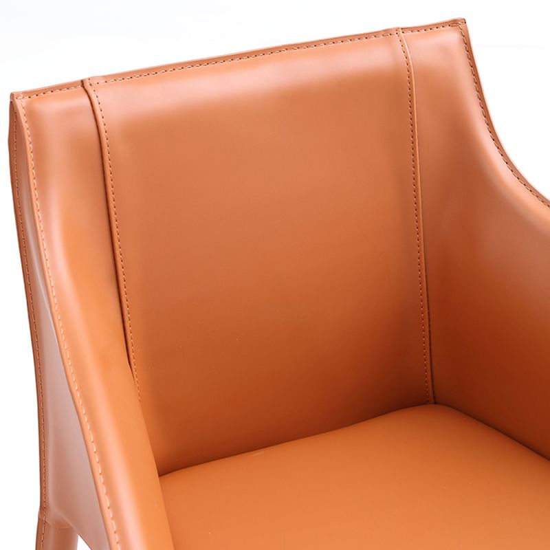 Faux Leather Dining Chairs Modern Dining Arm Chair for Kitchen
