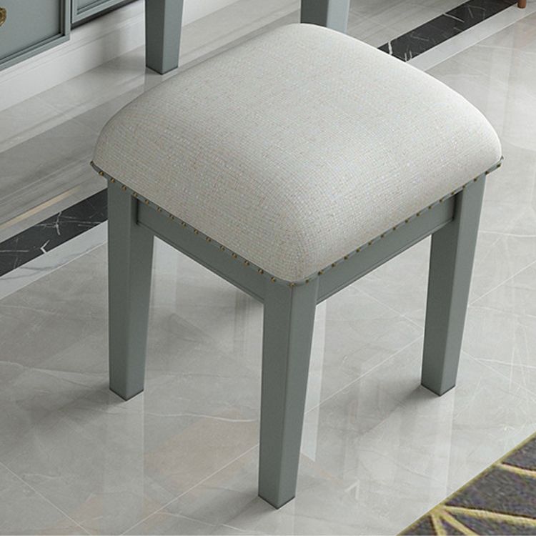 Traditional 3-Drawer Wood Dressing Table with Mirror Makeup Vanity Stool
