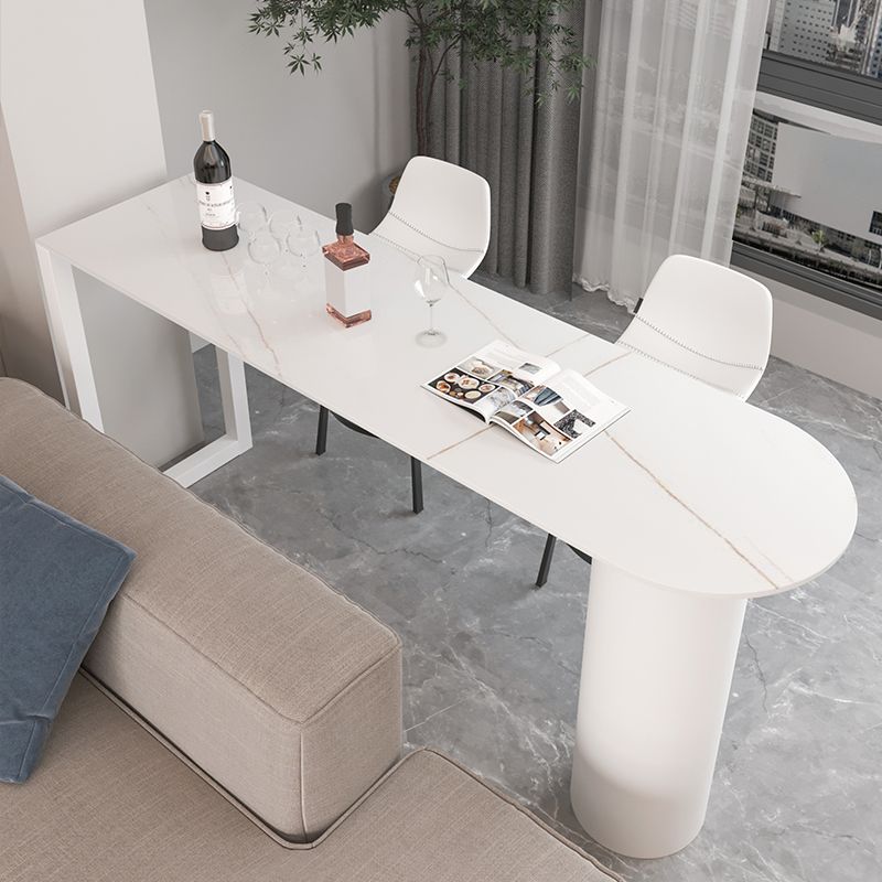 Modern 1/3 Pieces Bar Table Set Stone Counter Table with Stools for Living Room