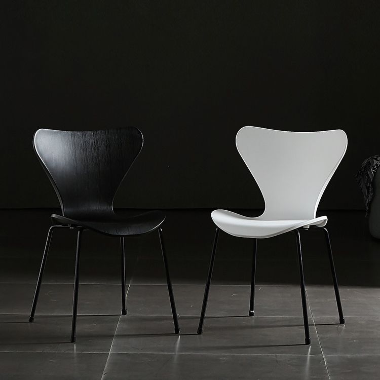 Sillas sin brazos para comedor con respaldo lateral, sillas laterales para comedor interior con patas de metal
