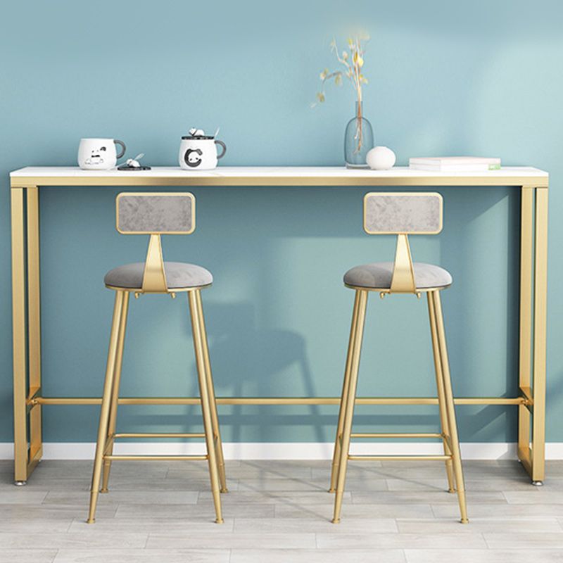 Glam Style 1/2/3 Pieces Sintered Stone Bar Table Set Fixed Table Counter Set