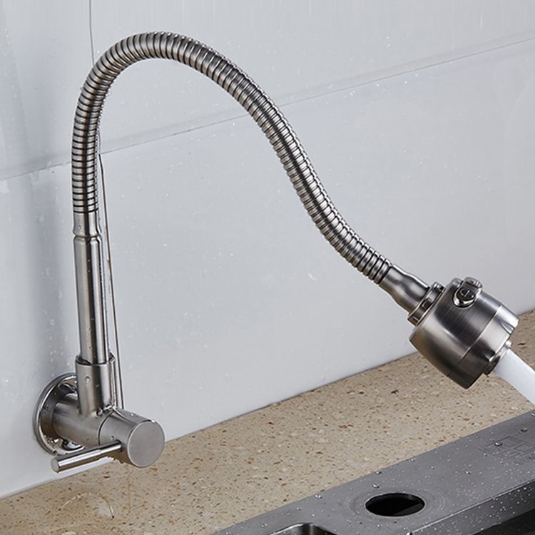 Contemporary Style Bar Faucet Metal Wall-mounted Kitchen Faucet