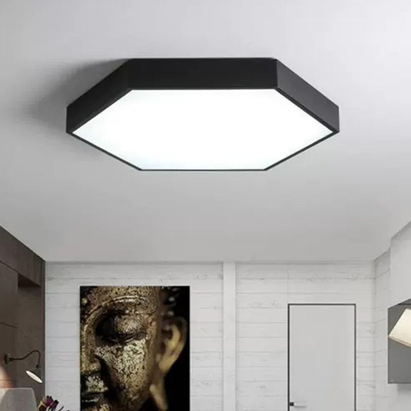 Hexagon Flush Light Fixtures 1 Light Acrylic Minimalist Flush Mount Ceiling Light Fixture
