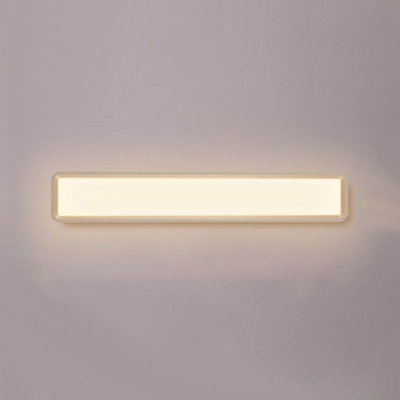 Metal Square Shape Wall Light Modern Style 1-Light Wall Mounted Light Fixture in White