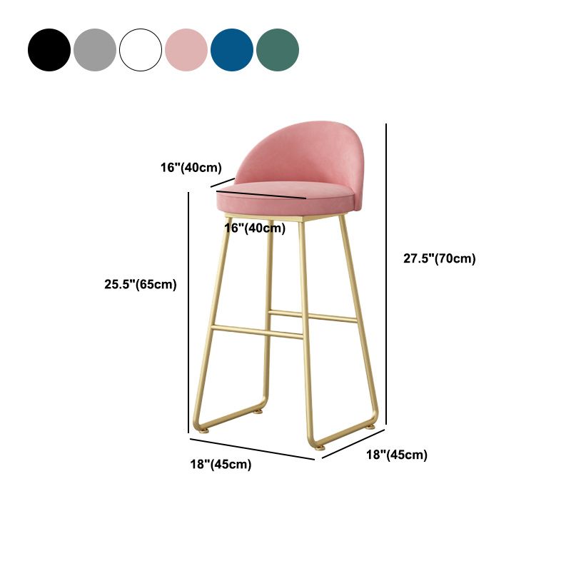 Nordic Glam Bar-stool Bucket Bar Stool for Home with Metal Legs