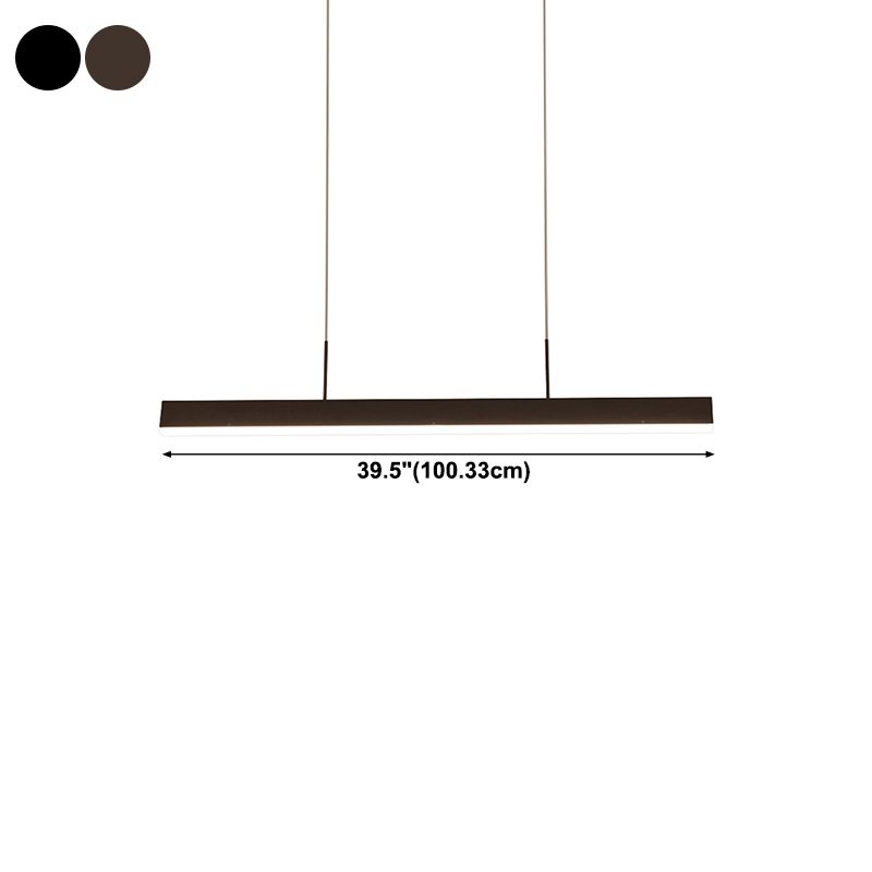 Modern Linear Shape Pendant Lighting Fixture Metal 1 Light Island Pendant Light