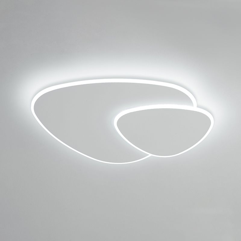 Plafonnier LED oblong blanc en fer forgé de simplicité moderne avec abat-jour en acrylique