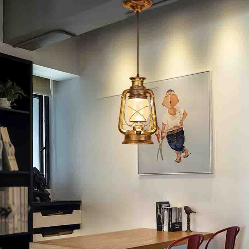 Nautical Style Kerosene Lamp Shaped 1 Head Hanging Light Metal Pendant Lamp