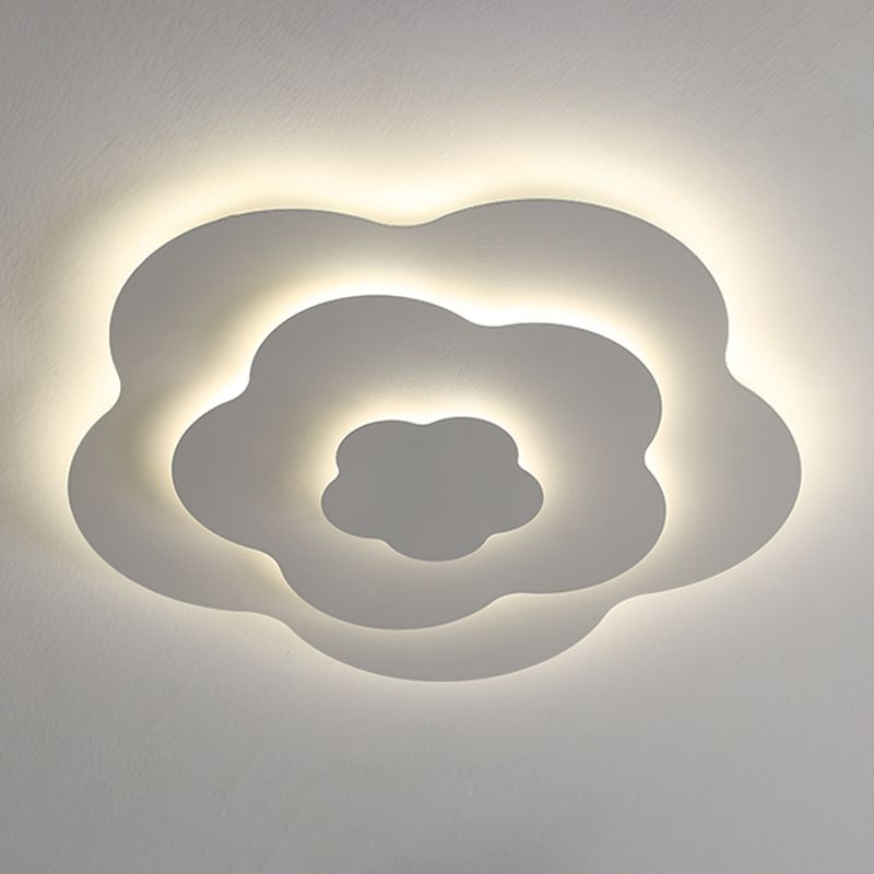 Plafonnier LED géométrique blanc en fer laqué de style moderne avec abat-jour en acrylique