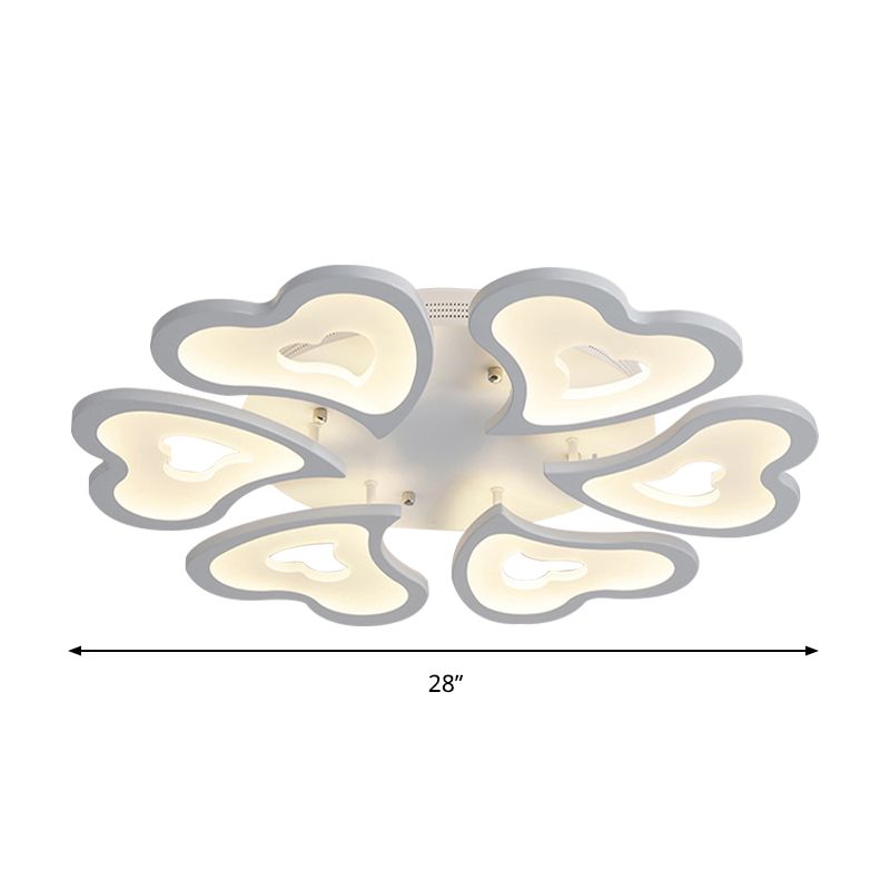 Corazones Lámpara de al ras del dormitorio acrílico 3/5/19 light Modern de techo de lámpara de montaje en luz cálida/blanca/natural