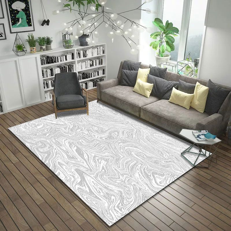 Modern Living Room Rug in Pink and Brown Abstract Twisted Line Print Rug Polyester Non-Slip Backing Area Rug