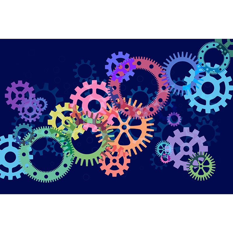 Metal Gear Mildew Resistant Mural Wallpaper Living Room Wall Mural