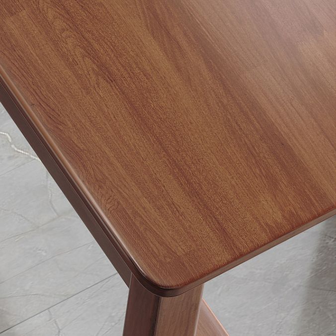 Modern Wood Bistro Bar Table Rectangle Footrest Bar Table for Home