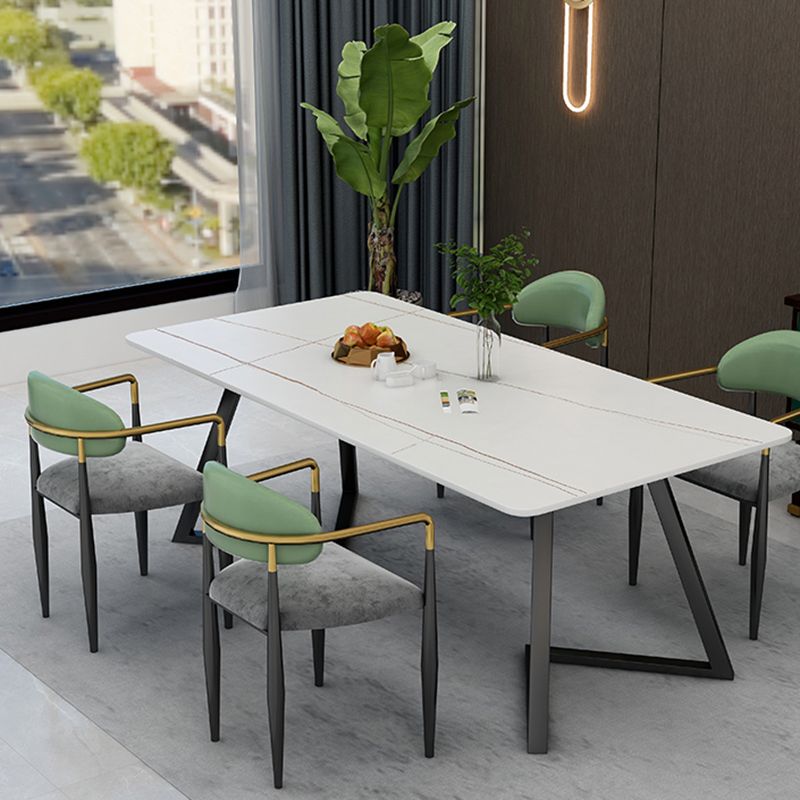 Modern Armless Backrest Counter Stool Iron Bar Stool with Cushion for Dining Room