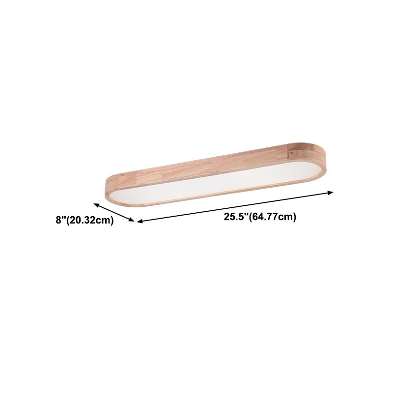 Wooden Ceiling Mount Light Fixture Oval Modern Ceiling Light Fixture