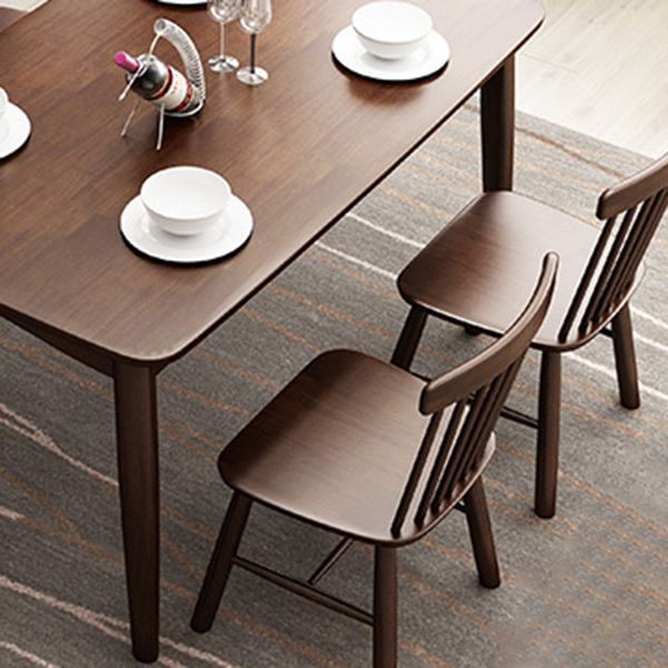 Rectangle Wood Dining Table Contemporary Dinner Table with 4 Legs