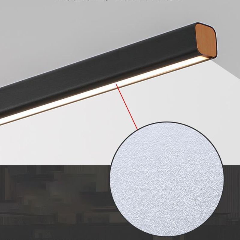 Strip Shape Island Lamp 1-Light LED Island Hanging Lamp with Acrylic Shade for Dining Room
