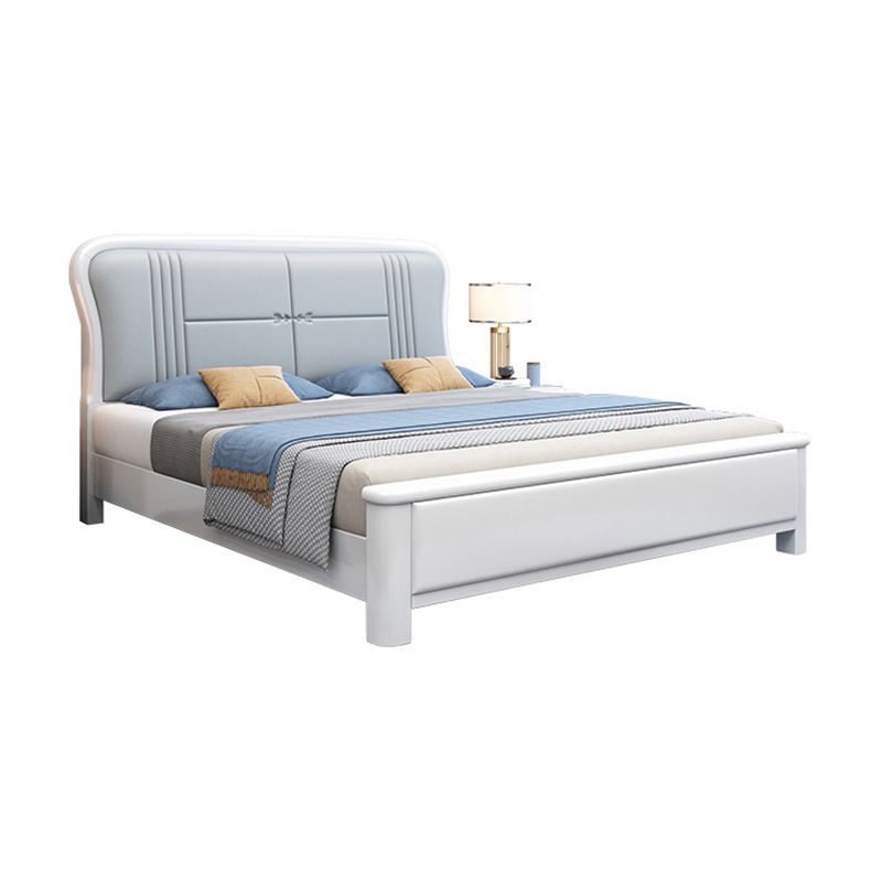 Contemporary Solid Wood Mattress Included Rectangular Panel Standard Bed