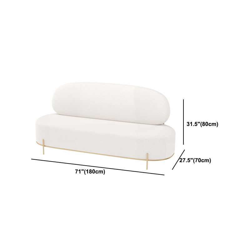 29.5"/31.5" H Contemporary White Wool Armless Sofa for Apartment