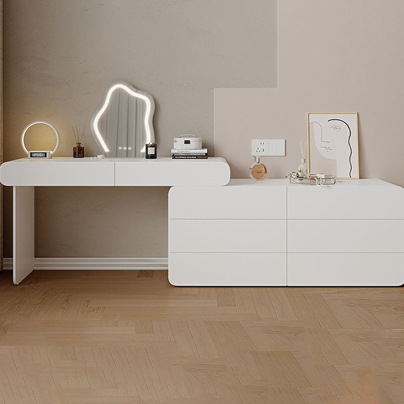 15.74" Wide Make-up Vanity White Makeup Vanity Desk Table with 5/8 Drawers