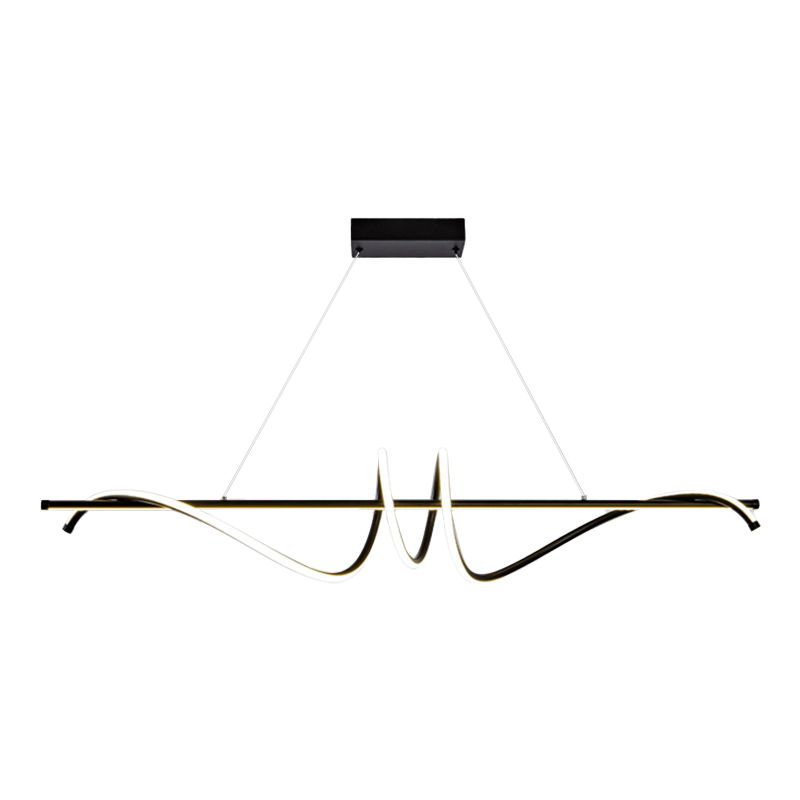 Modern Wavy Island Light Fixture Metal Dining Room Island Pendant Light
