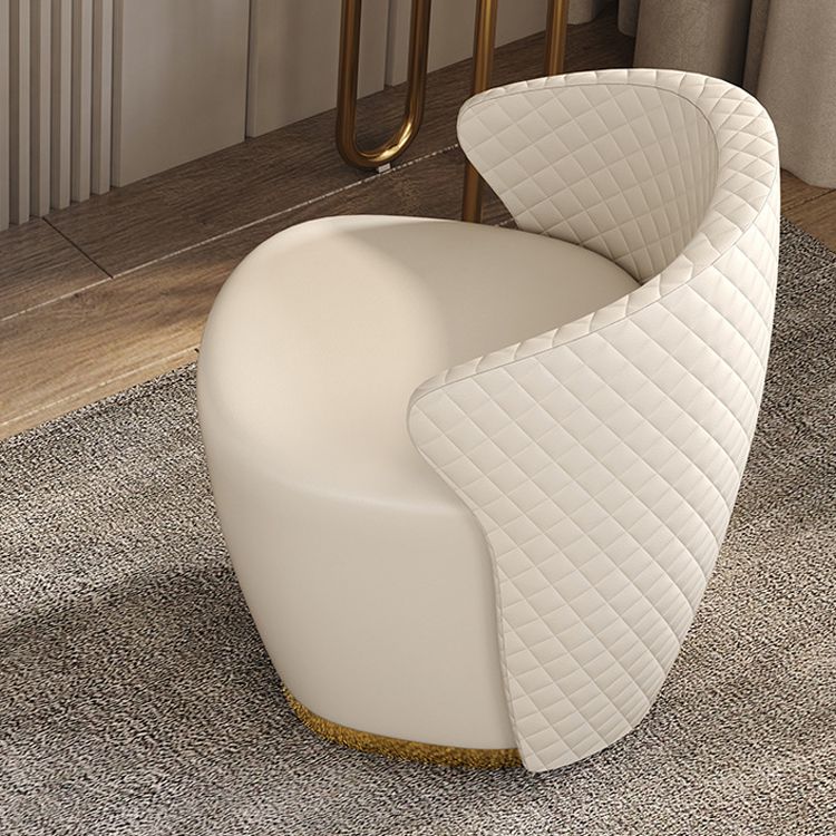 Beige Vanity Metal Makeup Dressing Table Stool Set in Glossy Finish