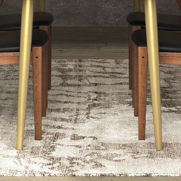 Luxury Rectangle Dining Table Solid Wood Dining Table with Iron Legs