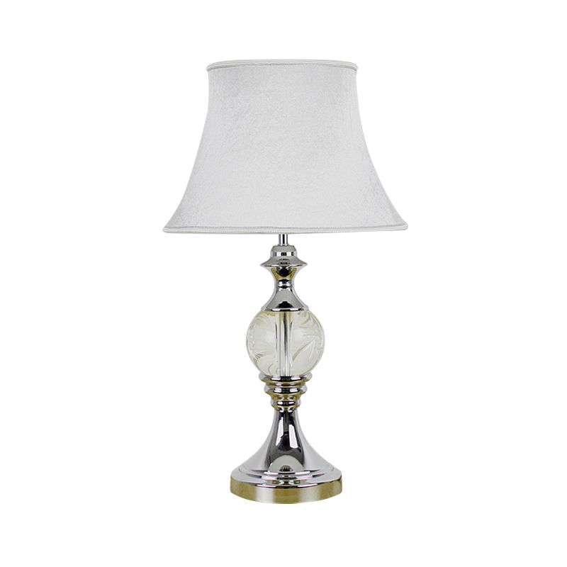 1 Head Study Task Lighting Modern White Reading Book Light with Bell Fabric Shade