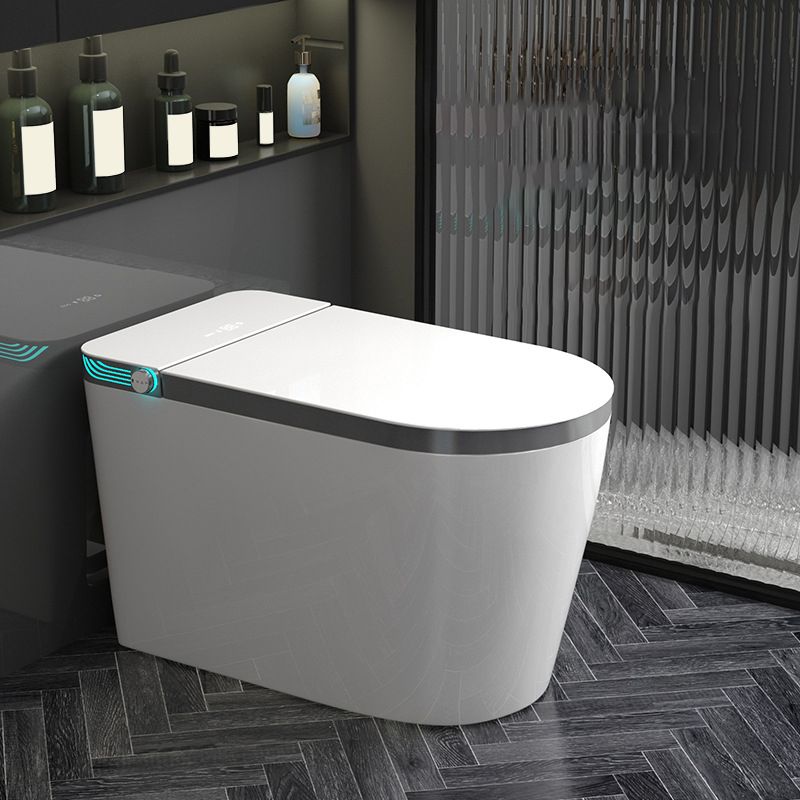 Contemporary Siphon Jet Toilet Bowl Polished Finish All-In-One Toilet