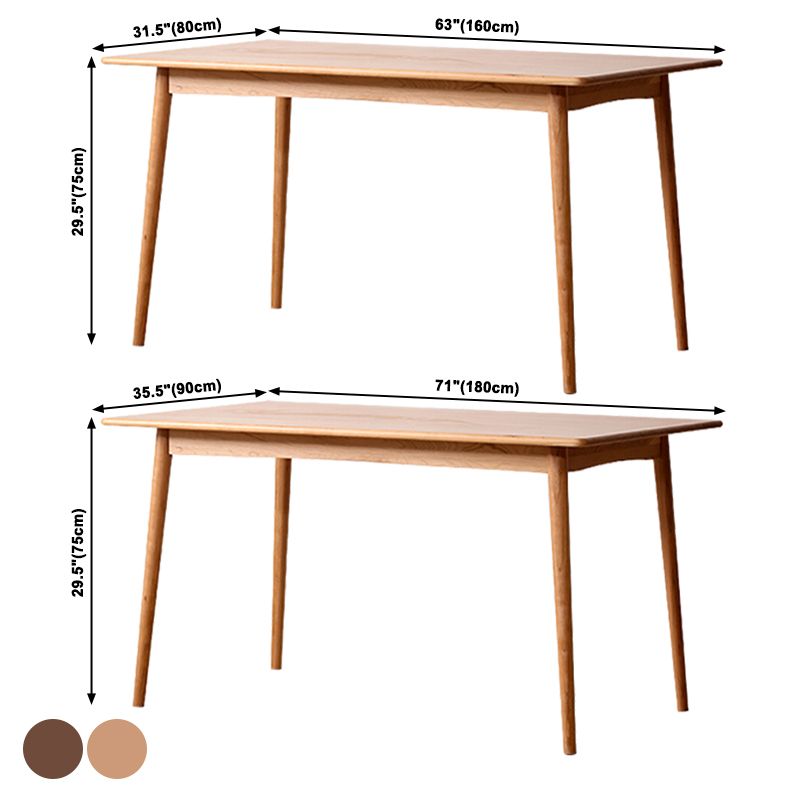Contemporary Table Solid Wood Dining Table Rectangle for Dining Room Home