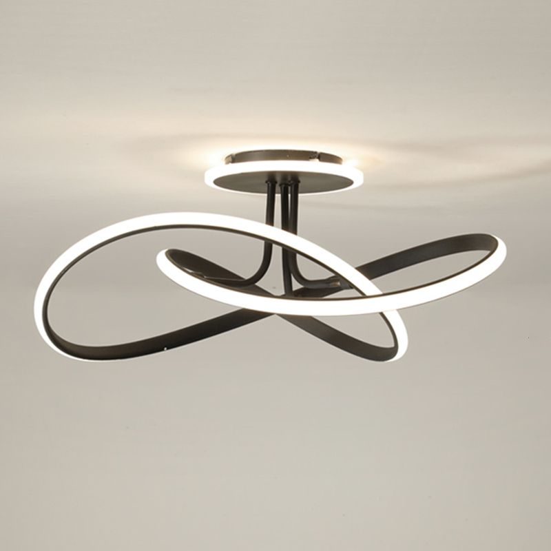 Modern LED Ceiling Light Strip Shape Ceiling Mount Lamp with Acrylic Shade for Bedroom