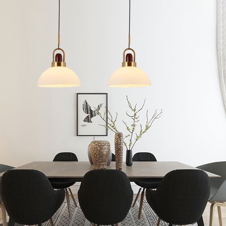 1 Light Ceiling Light Modern Simple White Glass Hanging Pendant Lights for Restaurant