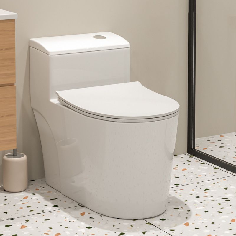 Traditional Skirted Toilet Floor Mount One-Piece Flush Toilet with Slow Close Seat