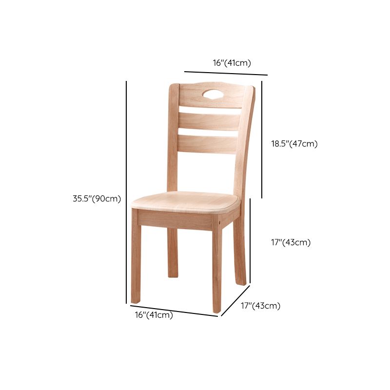 16.5" Wide Side Chair Industrial Wood Side Dining Armless Chairs