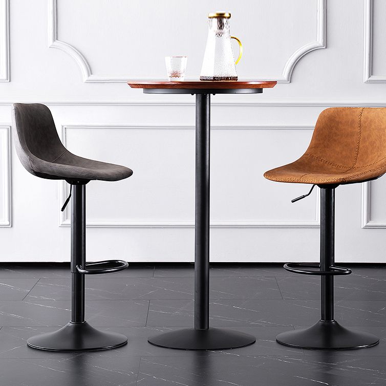 Home Modern Adjustable Height Stool Matte Finish Leather Barstool