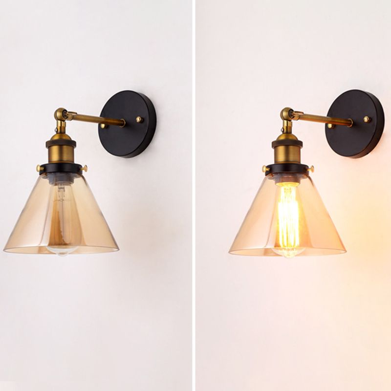 Armed Wall Light Sconce Modern Minimalist Style Glass 1 Light Sconces