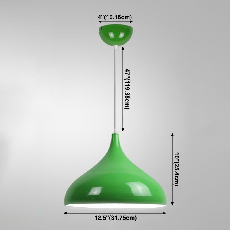 Macaron Teardrop Shade Hanging Light, Nordic Metal 1-Light Pendant Lighting for Living Room