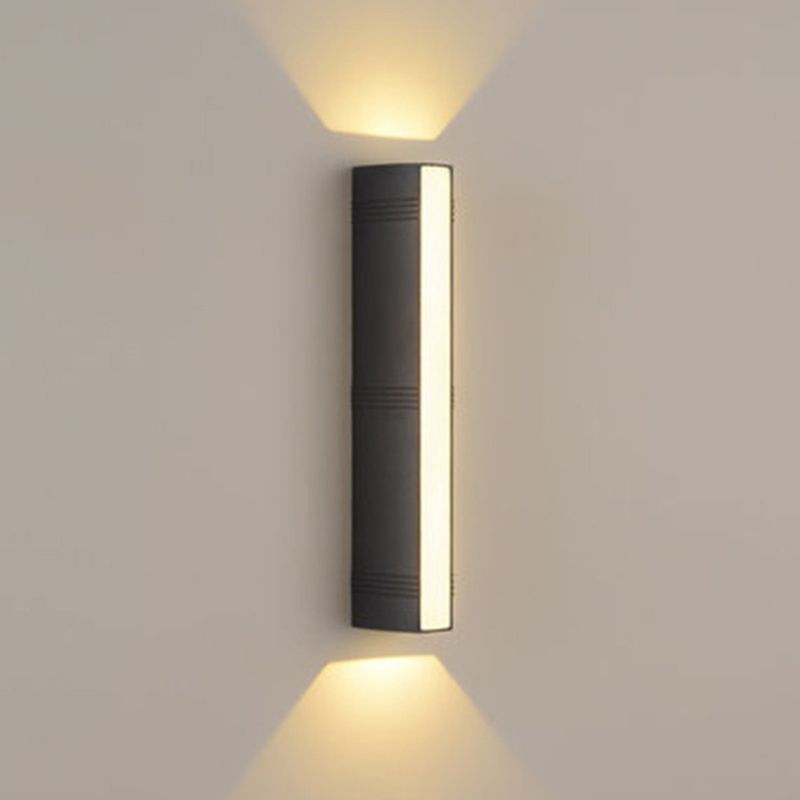 Single Contemporary Black Wall Mounted Sconce Rectangle LED Wall Light
