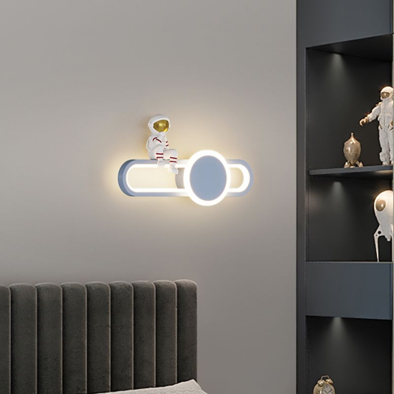 Nordic Style Iron Wall Light Ellipse Shape Wall Lamp for Children's Room (Included Doll)