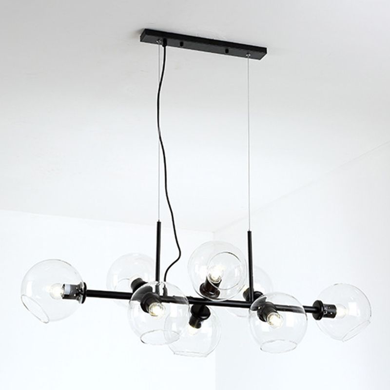 8-Lights Modernist Island Pendants Glass Pendant Lights for Dining Room